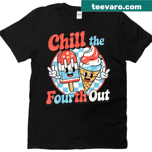 Fourth of July t-shirt with popsicle and festive graphics