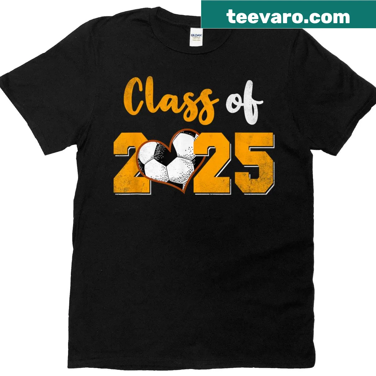 Soccer-themed graduation T-shirt for Class of 2025. — on a men's t-shirt