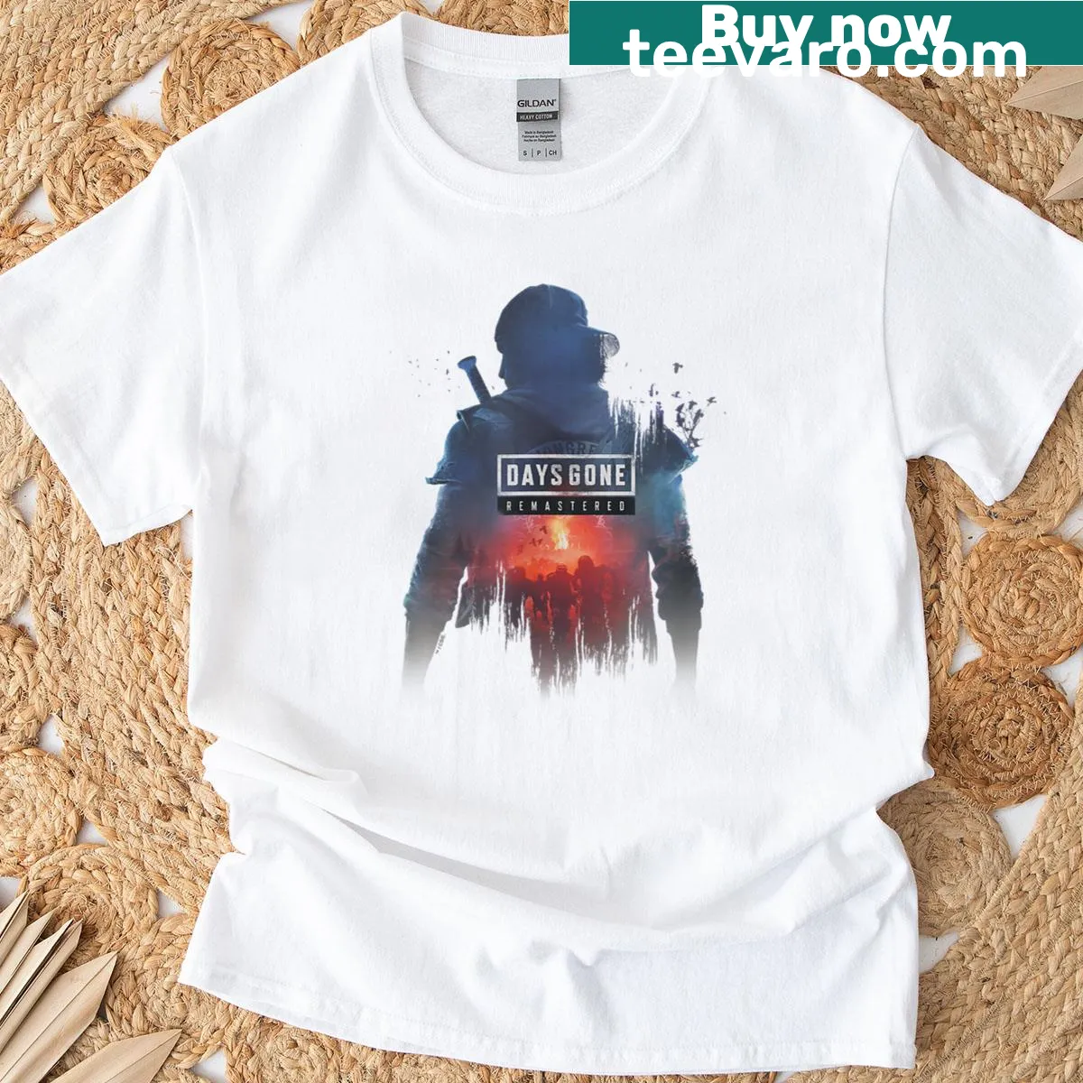 Big chest graphic of 'Ready To Fight' from Days Gone — on a men's t-shirt