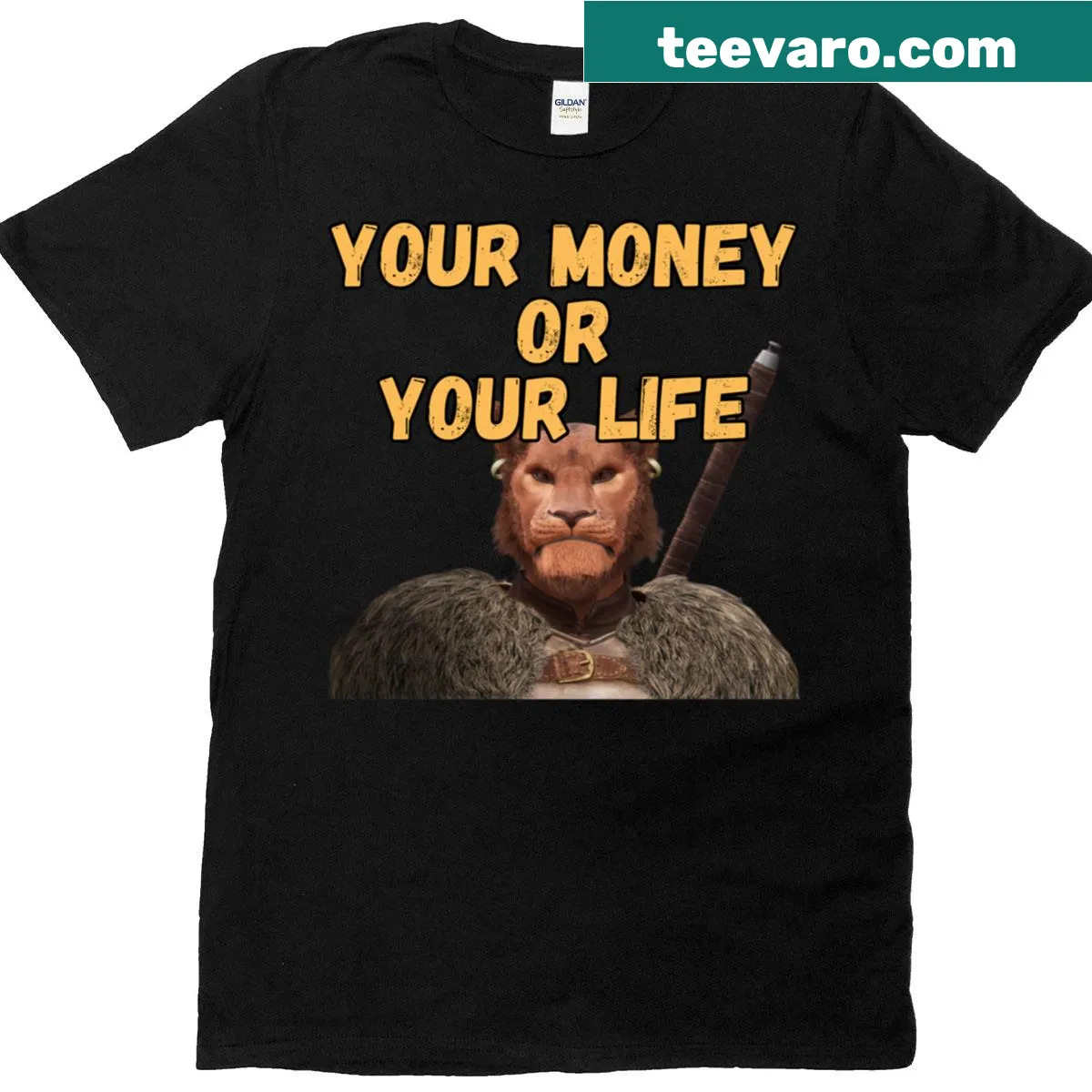 Oversized T-shirt with highwayman illustration from Elder Scrolls — on a men's t-shirt