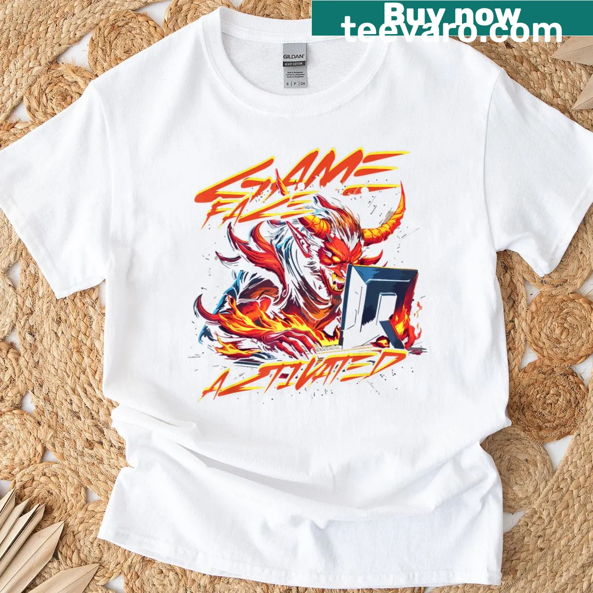 T-shirt with 'Game Face Activated' for gamers — on a men's t-shirt