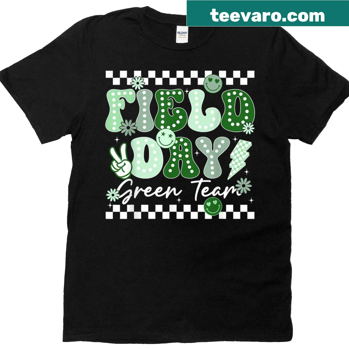 Green Team t-shirt for teachers highlighting teamwork in competitions — on a men's t-shirt