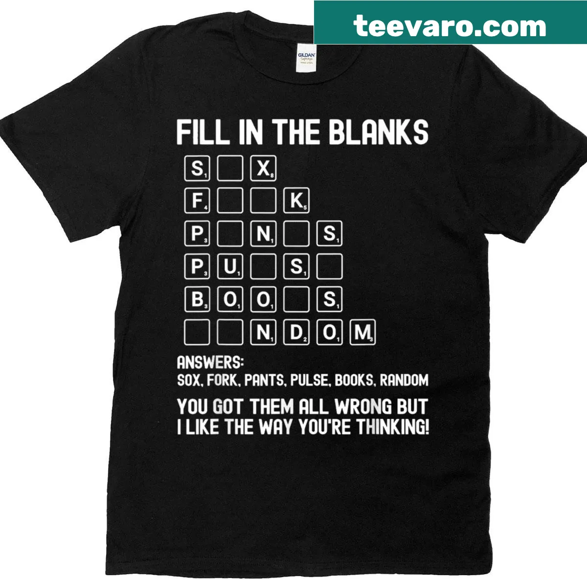 T-shirt with a humorous and sarcastic fill-in-the-blank design — on a men's t-shirt