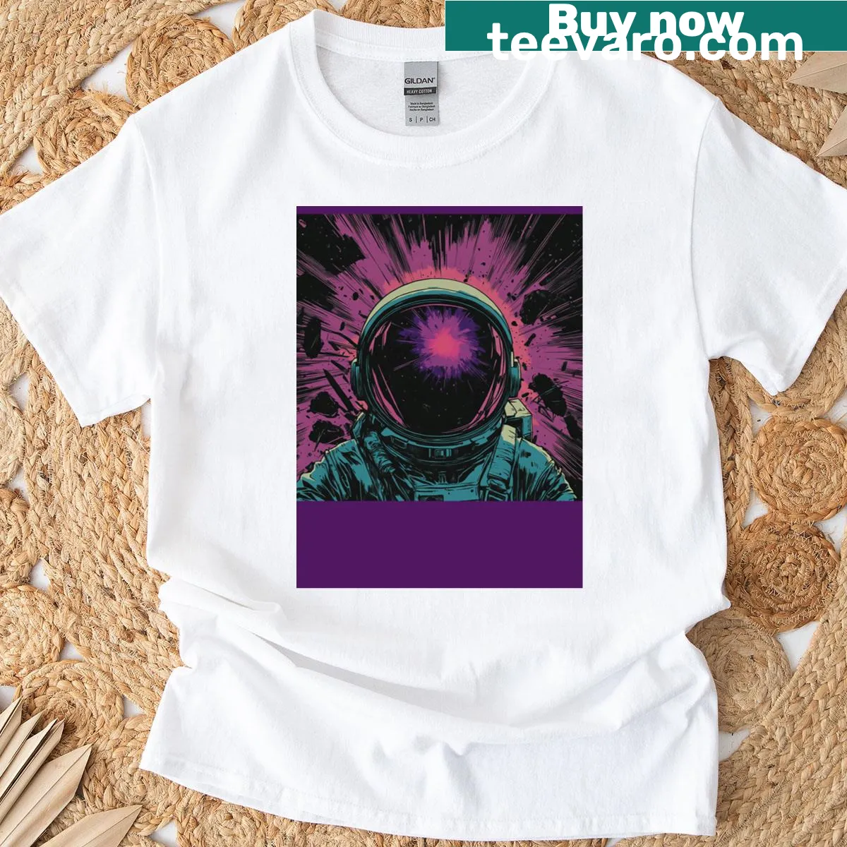 Minimalist silhouette space design on Final Horizon t-shirt — on a men's t-shirt