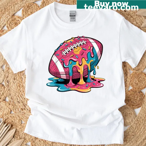 Funny football-themed T-shirt featuring ice cream sprinkles and player positions