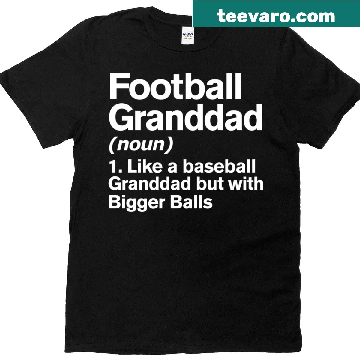 Funny Football Granddad t-shirt with definition and humorous text — on a men's t-shirt