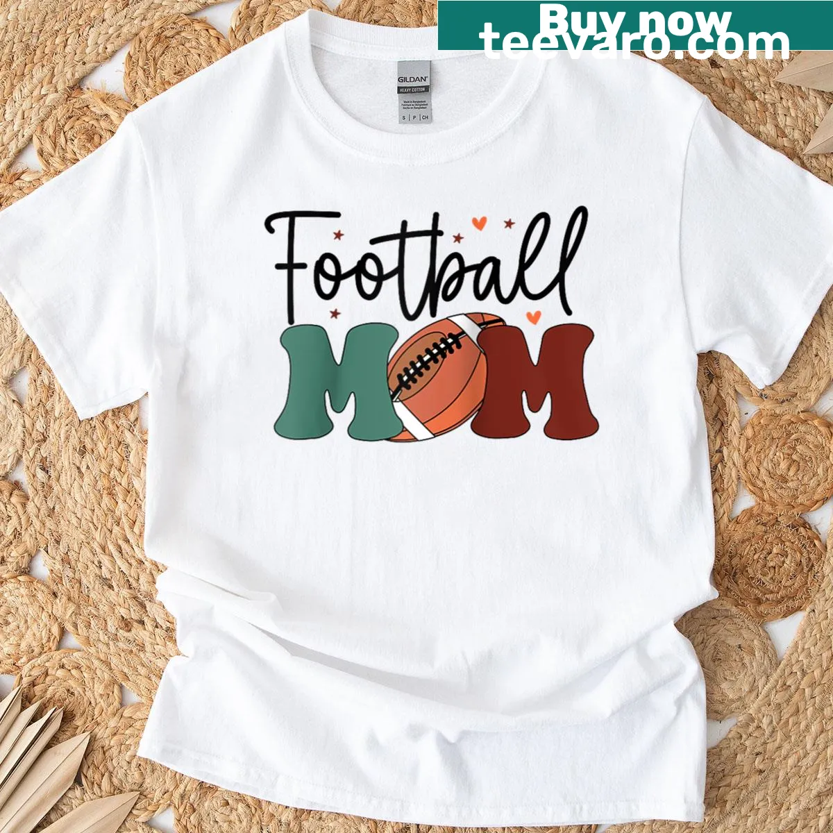 Raglan t-shirt for football moms with a proud message — on a men's t-shirt