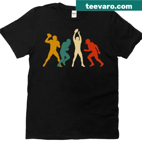 Retro t-shirt with football player silhouette and team spirit