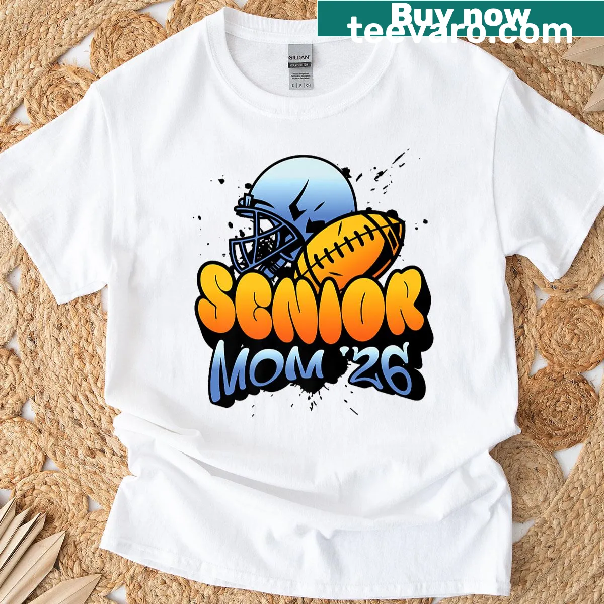 Football Senior Mom 2026 Final Season T-shirt with bold text — on a men's t-shirt