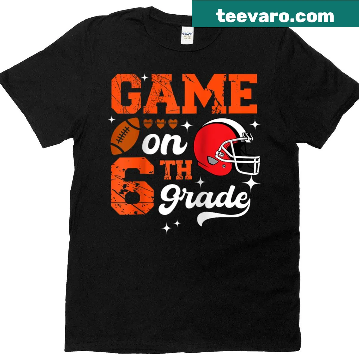 Raglan baseball tee featuring funny sixth grade football theme — on a men's t-shirt