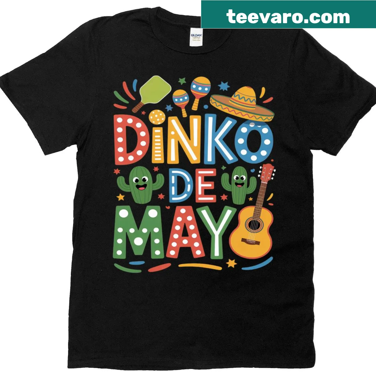Humorous Cinco de Mayo pickleball-themed T-shirt — on a men's t-shirt
