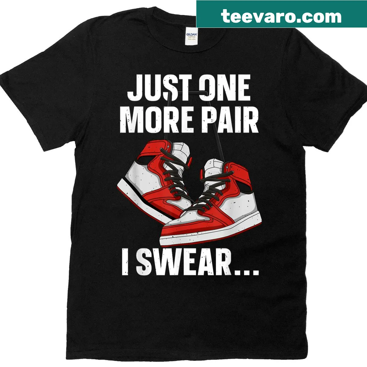 Sneaker-themed art t-shirt with fun illustrations for shoe lovers — on a men's t-shirt