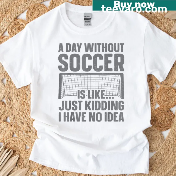 Humorous soccer graphic T-shirt for fans