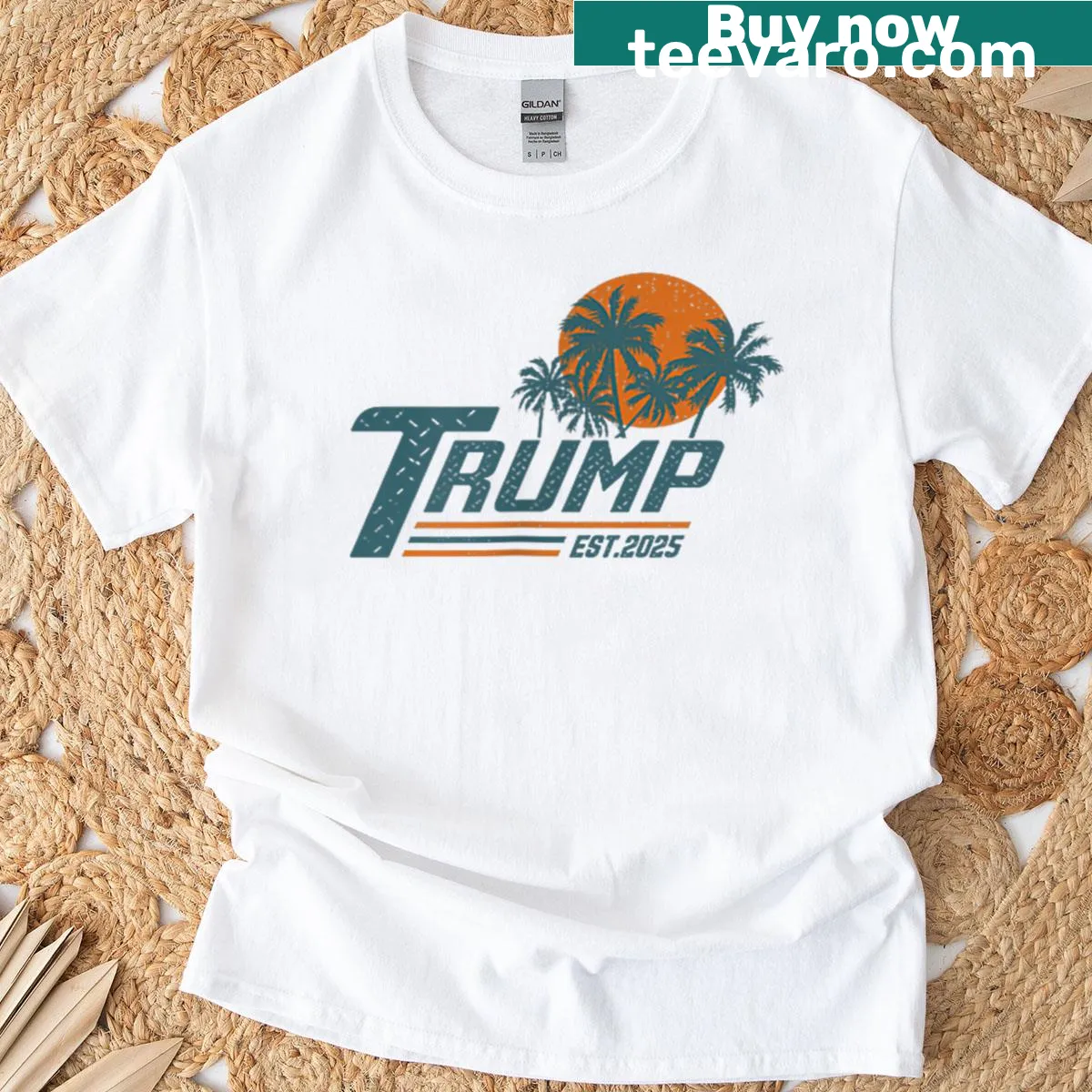 Two-sided T-shirt featuring humorous political text — on a men's t-shirt