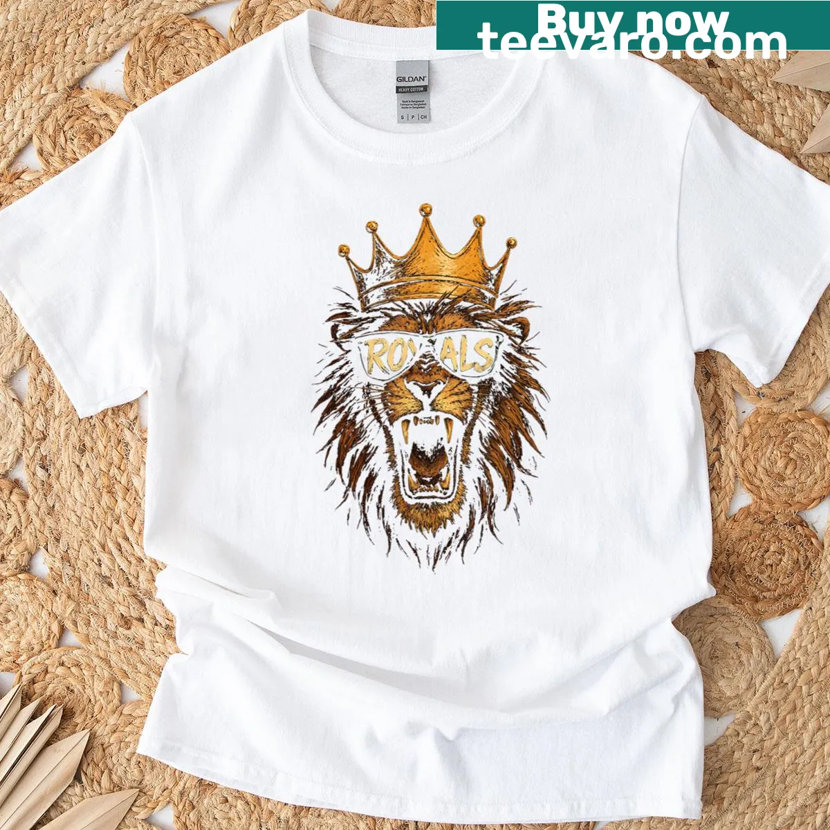 Graphic T-shirt featuring animals and a name design — on a men's t-shirt