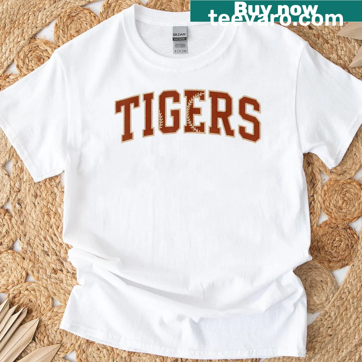 T-shirt featuring a tiger illustration with 'Proud' text. — on a men's t-shirt