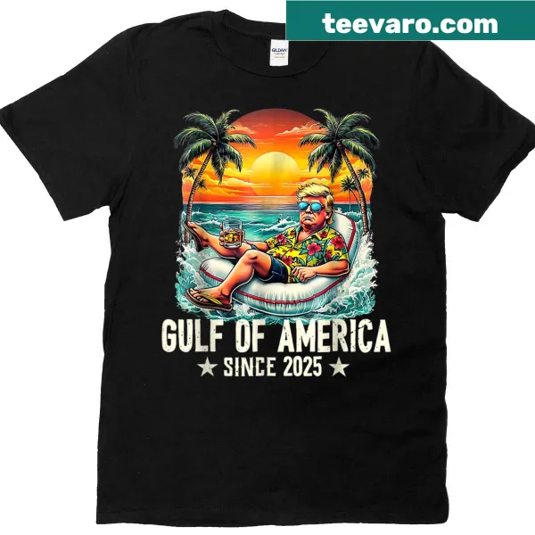 Vintage-style T-shirt with 'Gulf Of Us America Est 2025'