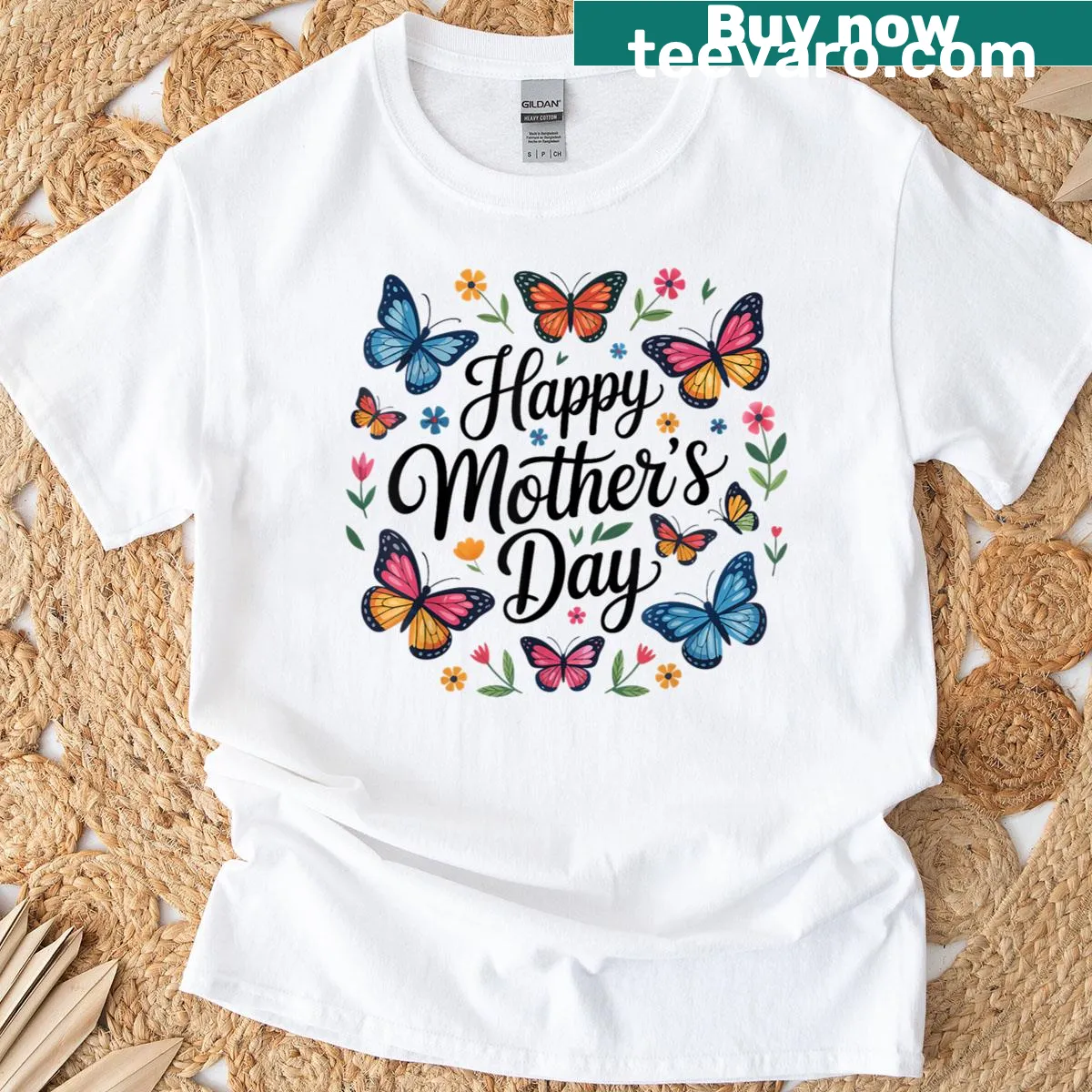 Floral design with the word 'Mom' — on a men's t-shirt