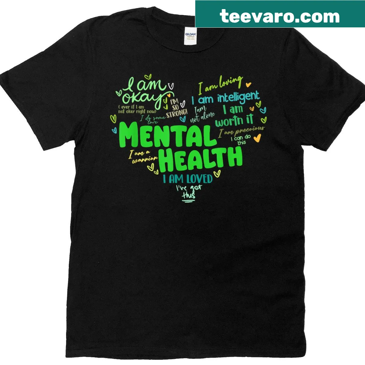 T-shirt supporting human brain illness awareness with empowering text — on a men's t-shirt