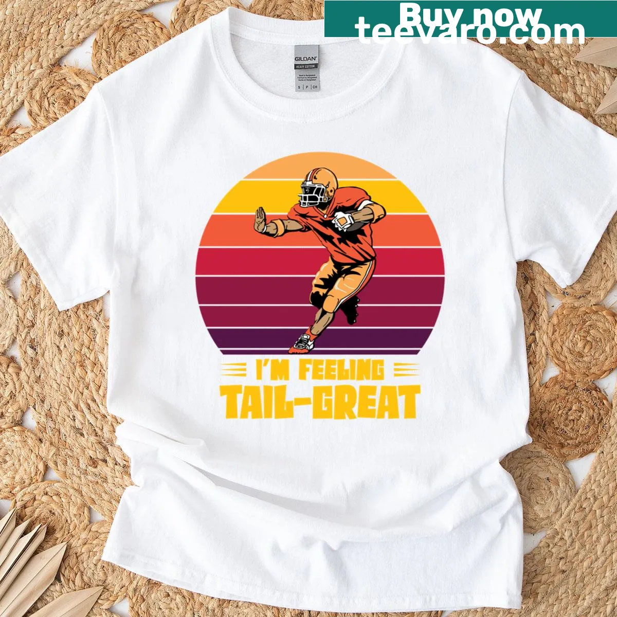 Humorous tailgate-themed football T-shirt — on a men's t-shirt