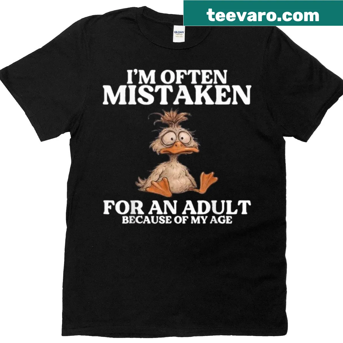 Funny youthful design t-shirt about age and adulthood — on a men's t-shirt