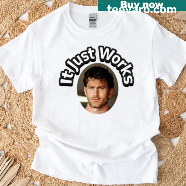 T-shirt with the phrase 'It Just Works' in bold typography