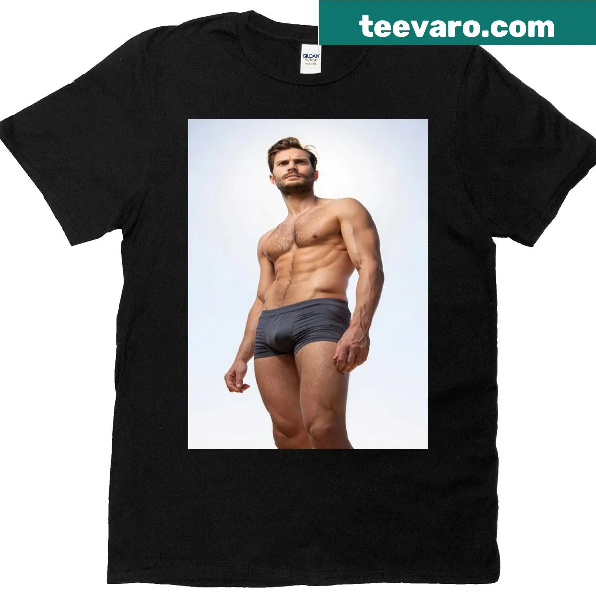 Oversized T-shirt celebrating Jamie Dornan — on a men's t-shirt