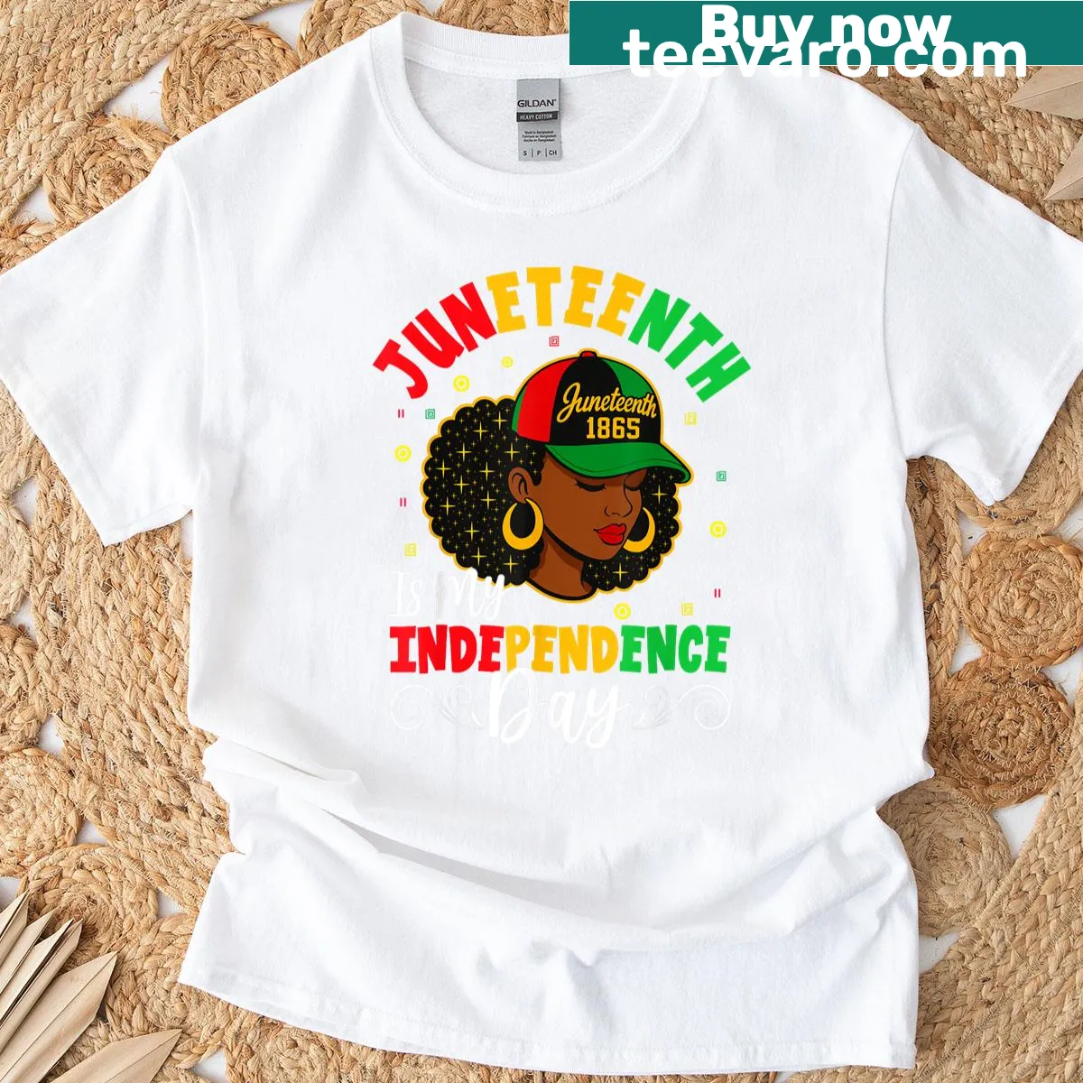 T-shirt with Juneteenth Is My Independence Day text. — on a men's t-shirt