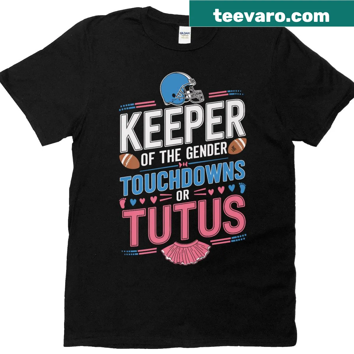 Gender reveal t-shirt with playful typography — on a men's t-shirt