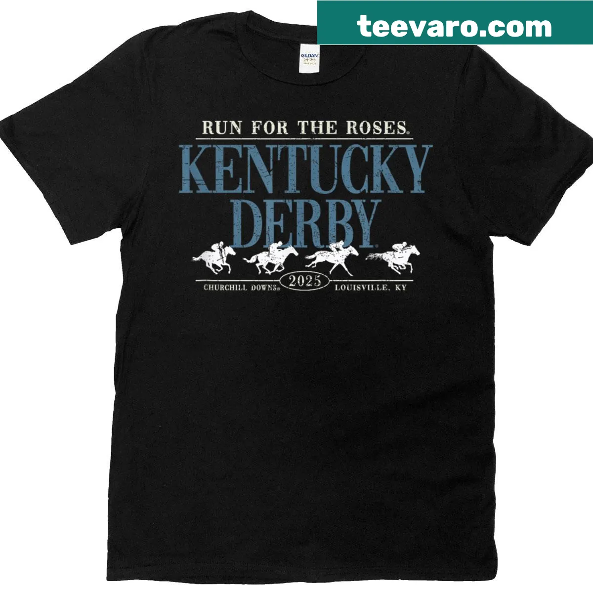 Vintage Kentucky Derby T-shirt with official design elements — on a men's t-shirt