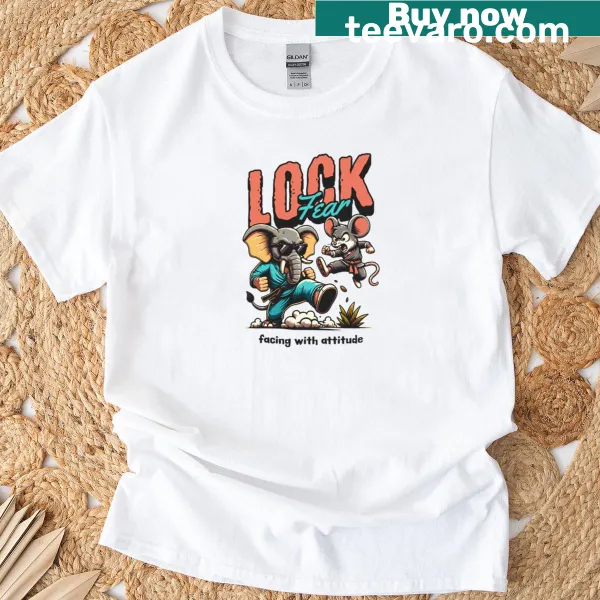 Bold typography t-shirt promoting fearlessness and attitude