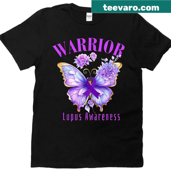 Butterfly and purple ribbons graphic for lupus awareness