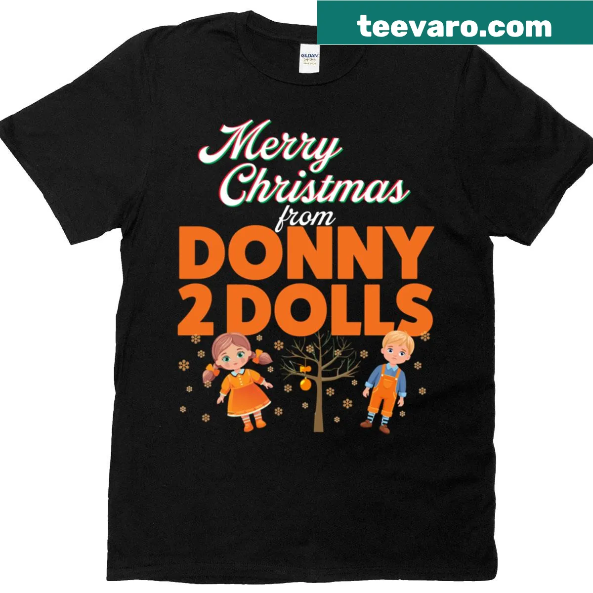 Whimsical Christmas graphic T-shirt — on a men's t-shirt