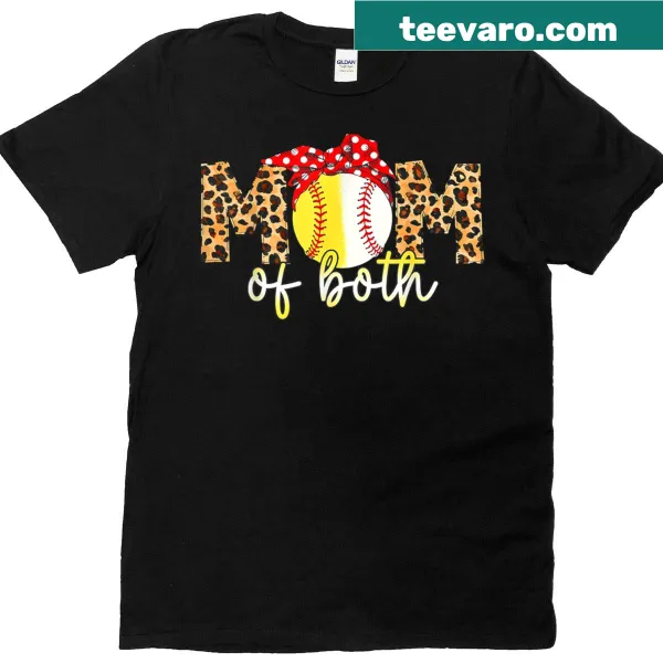 Leopard-themed T-shirt for moms of kids in baseball and softball with playful design.