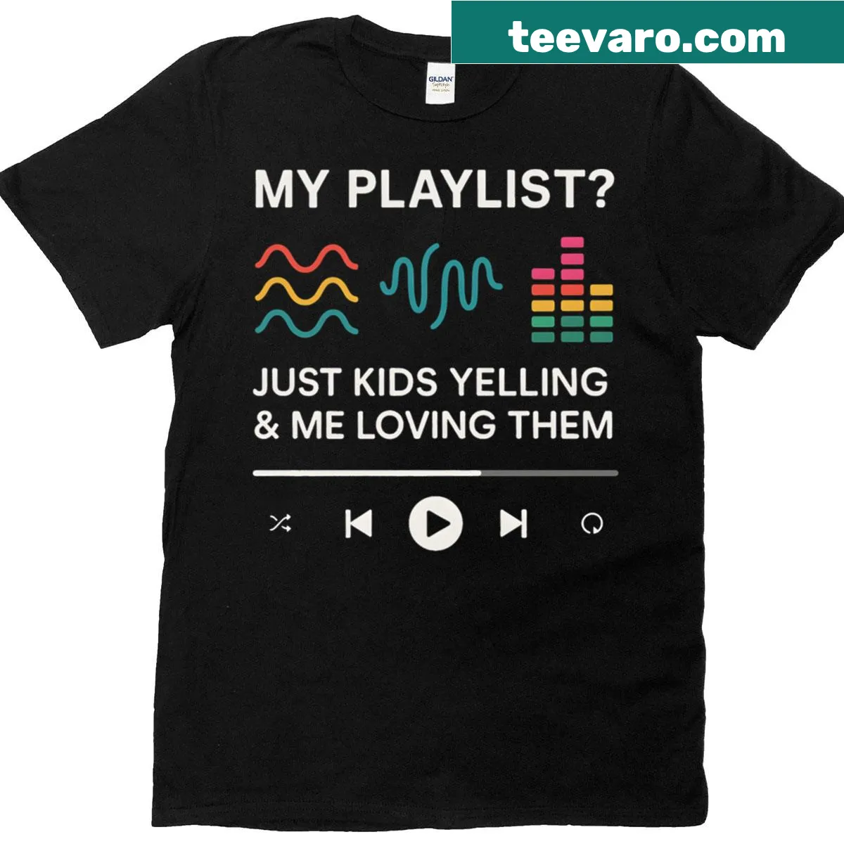 Humorous T-shirt for moms with kids yelling graphic — on a men's t-shirt