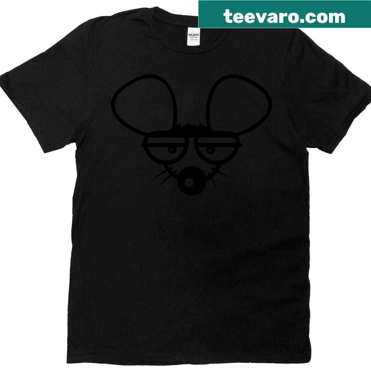 Angry mouse T-shirt featuring a cartoon design for those with an edgy sense of humor. — on a men's t-shirt