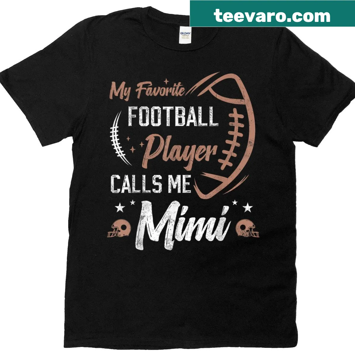 Sentimental T-shirt for grandmas with football theme — on a men's t-shirt