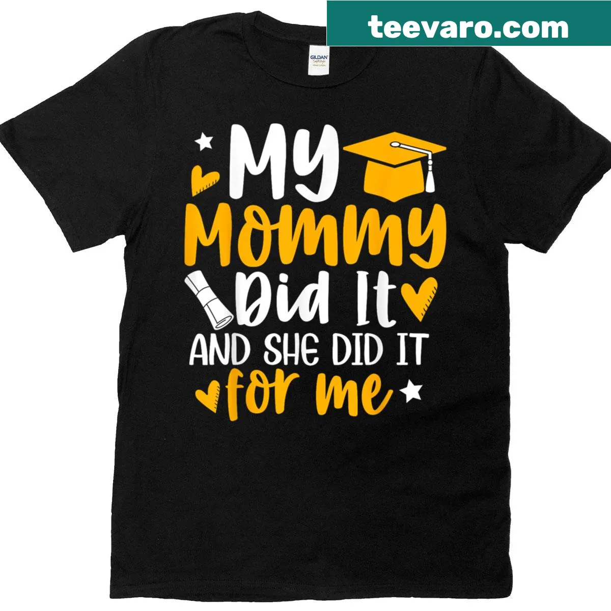 Proud mom graduation t-shirt with a motivational message — on a men's t-shirt