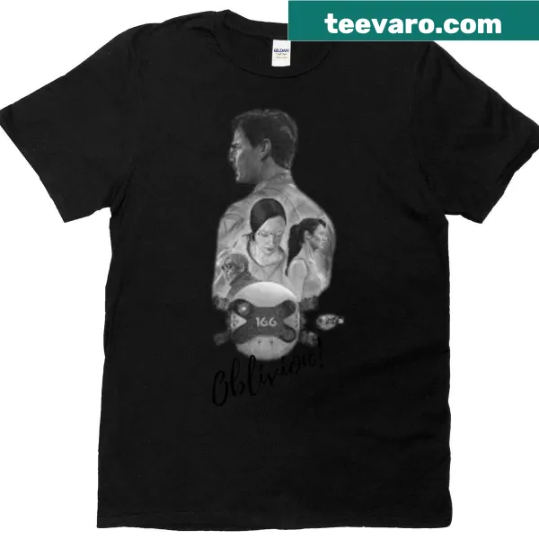 Oversized t-shirt with abstract oblivion theme illustration