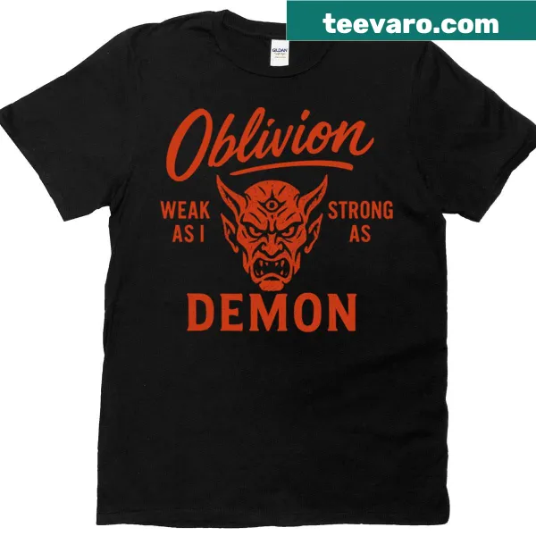 Powerful graphic t-shirt inspired by Oblivion's demons