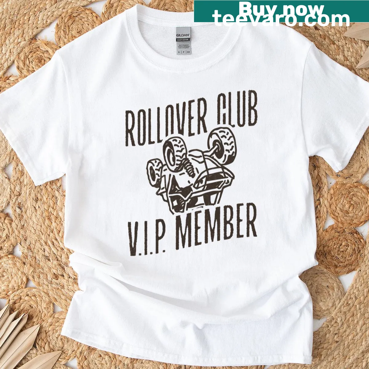Funny T-shirt with 'Off-road Rollover Club' for ATV and mud riders — on a men's t-shirt