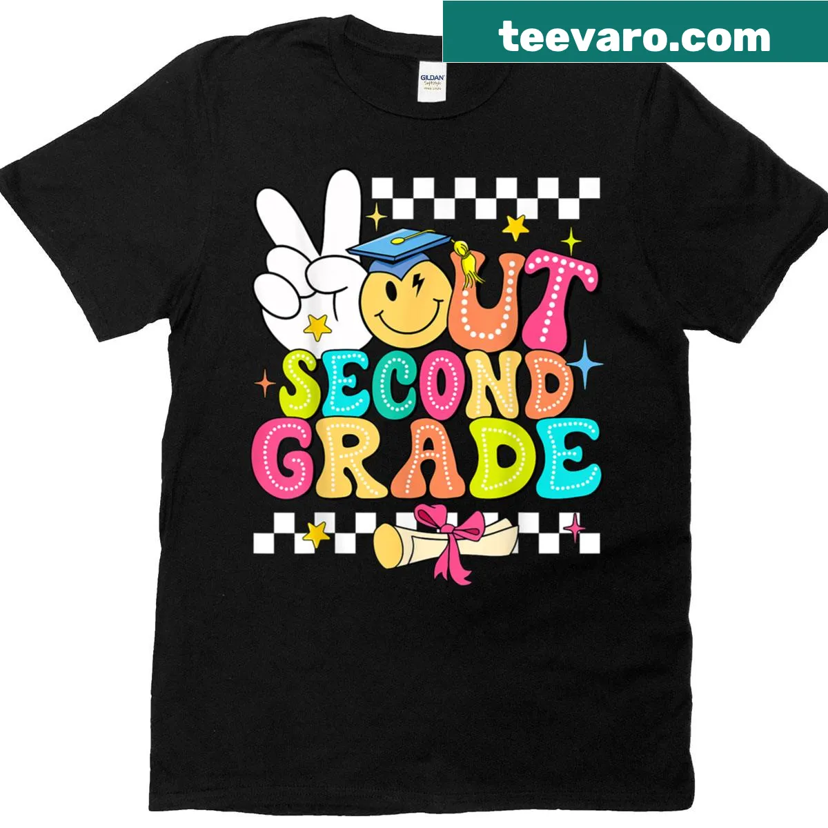 Celebratory t-shirt for second grade graduation — on a men's t-shirt