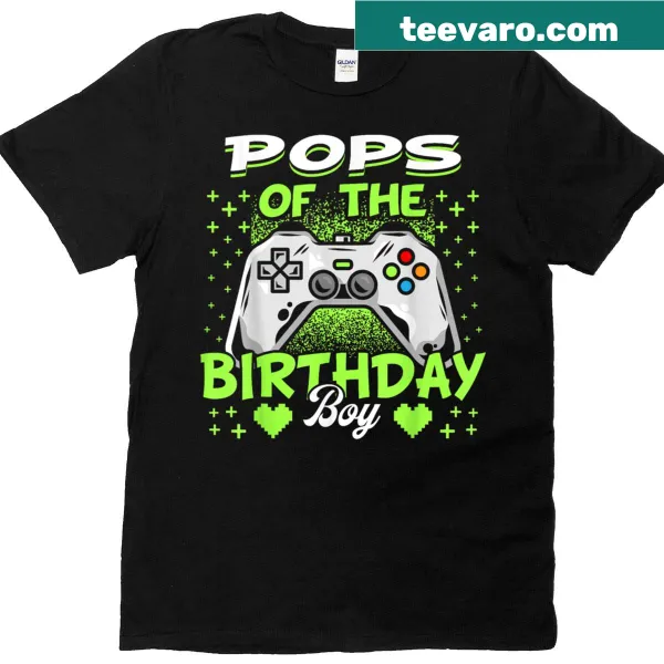 Cartoon birthday t-shirt for the birthday boy with video game theme
