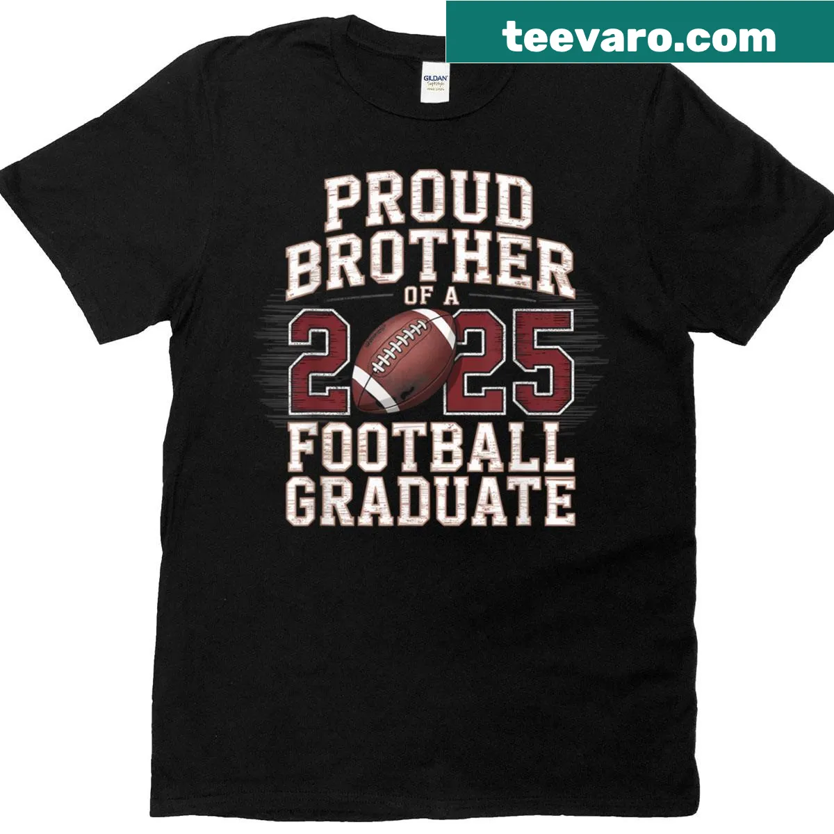 T-shirt stating Proud Brother Of A 2025 American Football Graduate — on a men's t-shirt