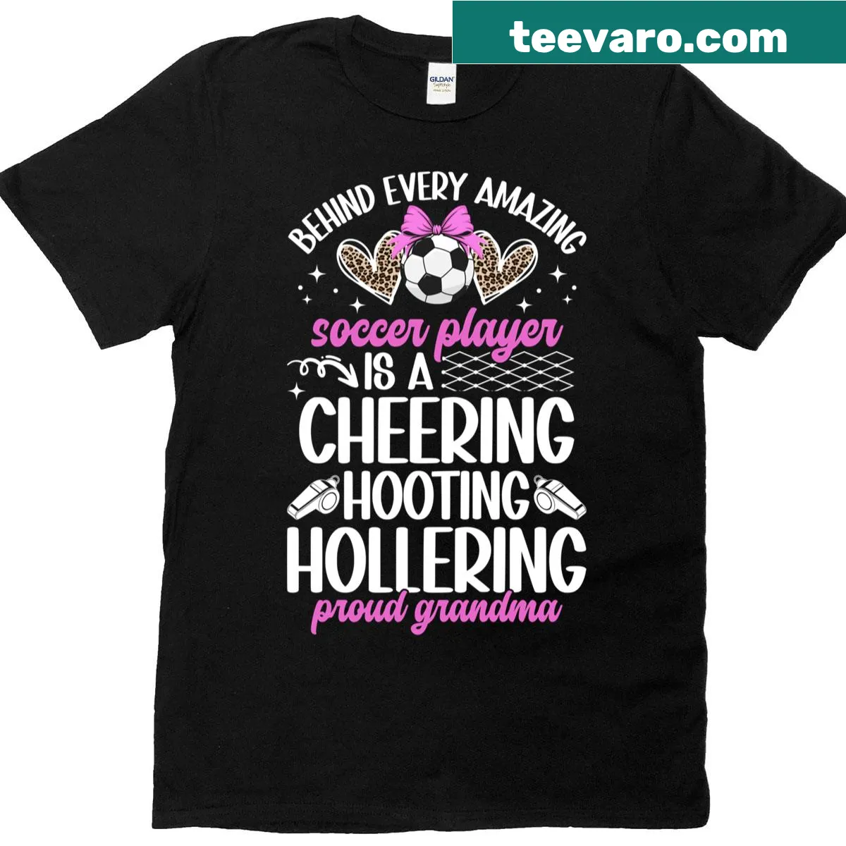 Proud Grandma Of A Soccer Player T-shirt with bold text — on a men's t-shirt
