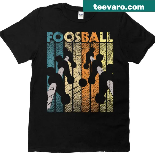 Vintage t-shirt with foosball player graphic celebrating table football