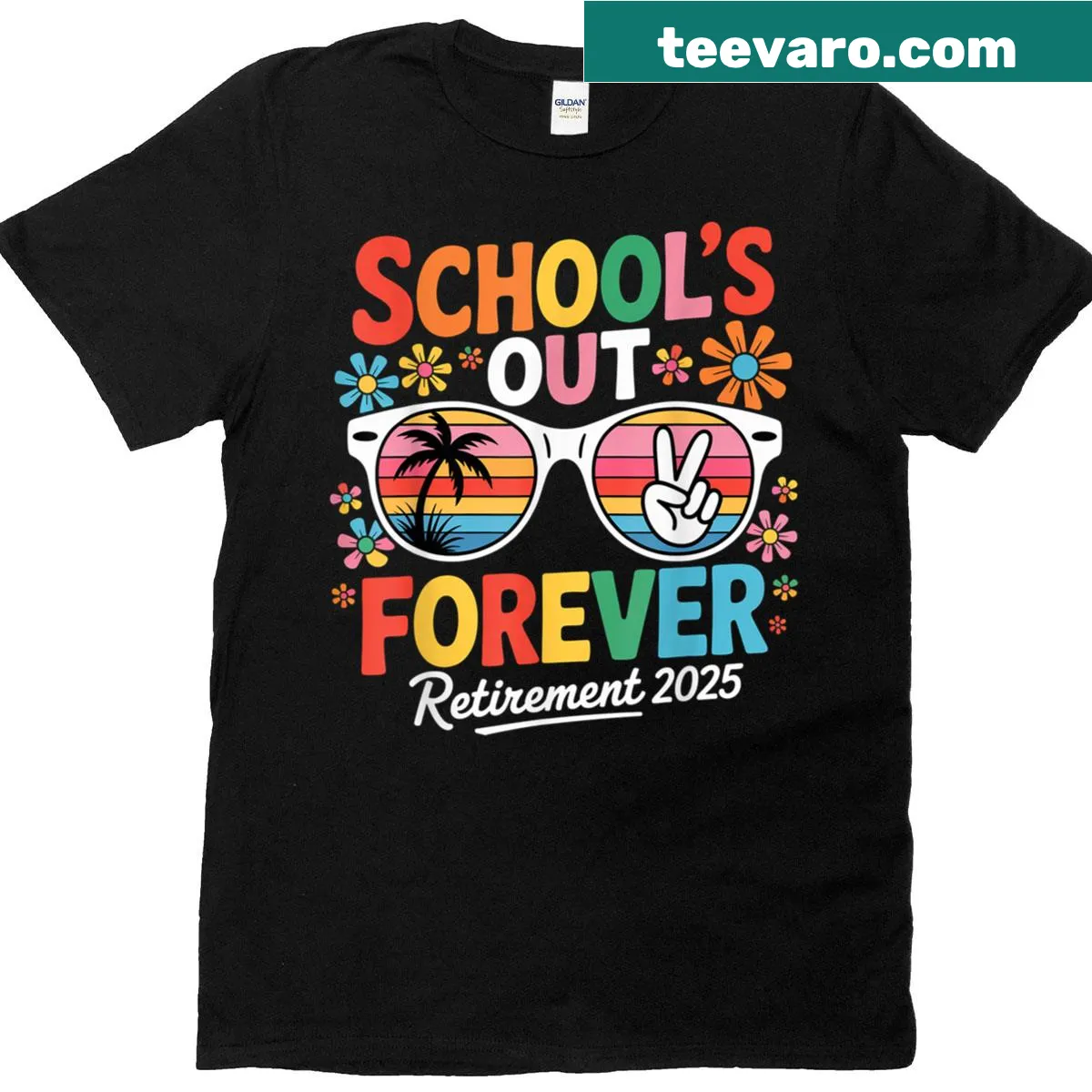 Retro-inspired tee celebrating retirement for teachers with a playful design. — on a men's t-shirt