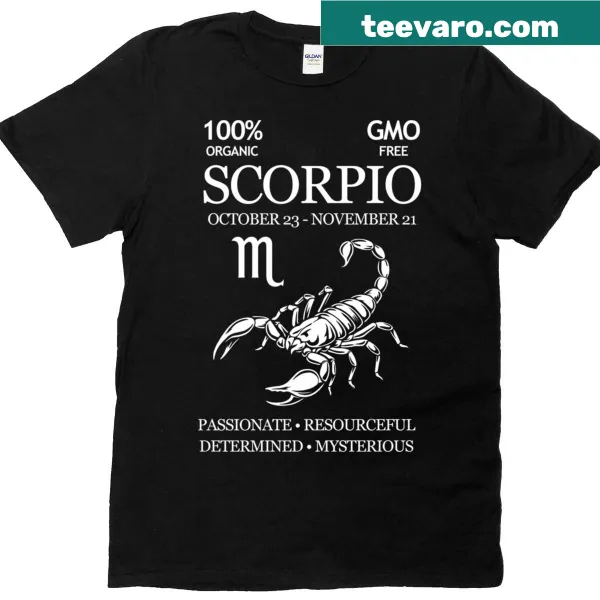 Scorpio zodiac t-shirt with humorous horoscope text