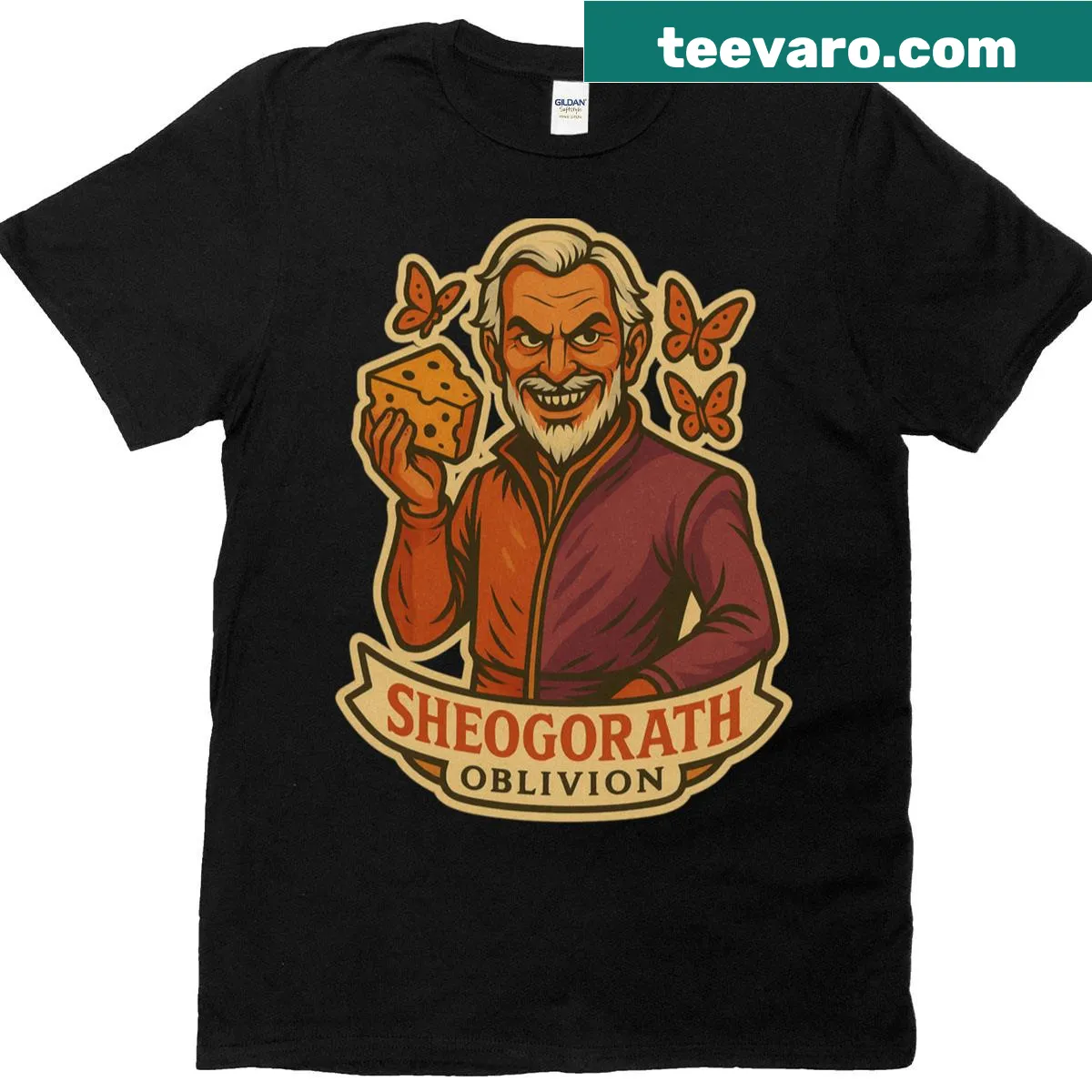 T-shirt featuring Sheogorath from Elder Scrolls with whimsical design — on a men's t-shirt