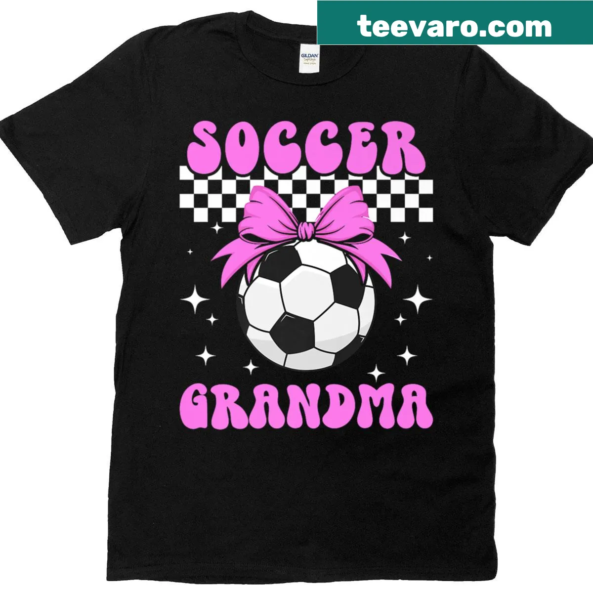 Typography shirt for Soccer Grandma with elegant lettering. — on a men's t-shirt